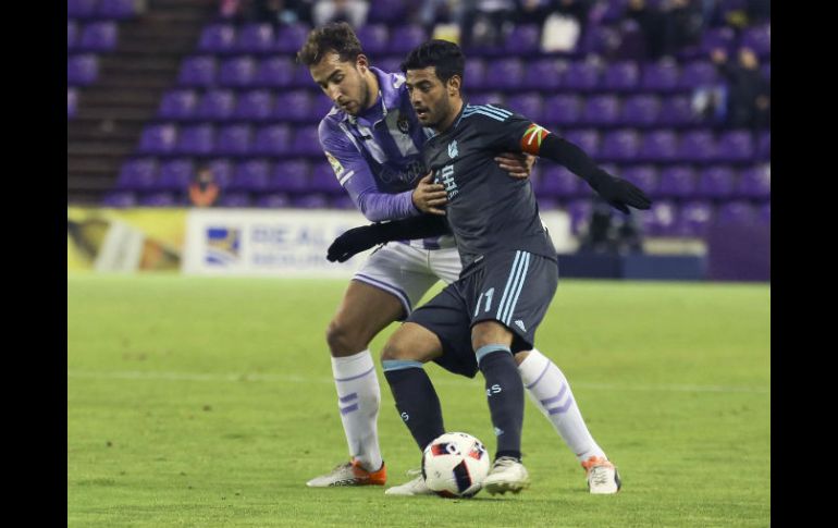 El Valladolid no se amedrentó y jugó al ataque desde el inicio. EFE / R. García