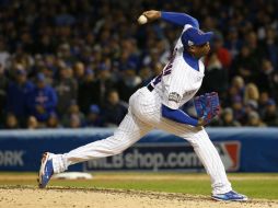 Aroldis Chapman. El pitcher cubano registra lanzamientos arriba de las 100 millas por hora. AP / N. Huh