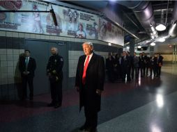 Donald Trump tras una reunión con familias y víctimas del ataque con cuchillo de la semana pasada en la Universidad Estatal de Ohio. AFP / T. Clary