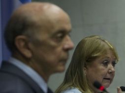 El Canciller de Brasil, José Serra, y la Canciller de Argentina, Susana Malcorra, en una conferencia de prensa. EFE / J. Alves