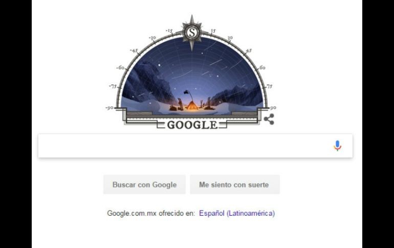 El el 'doodle' se aprecia una casa de campaña en medio de las montañas y la nieve. ESPECIAL / google.com