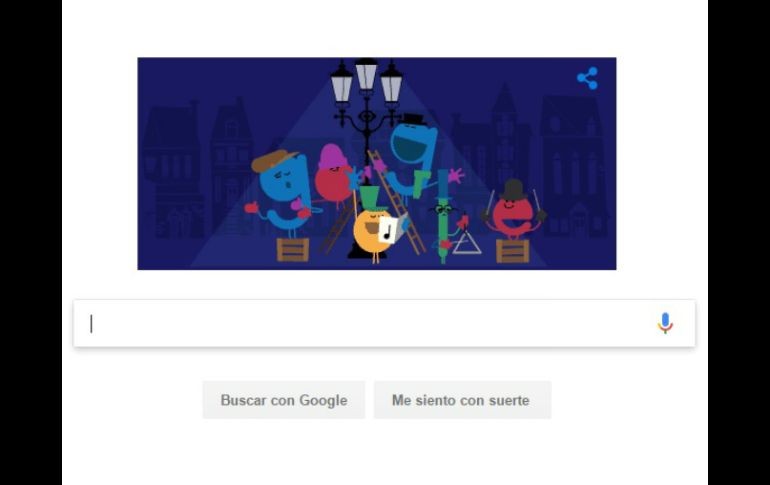 Al presionar play sobre el ''doodle'', los usuarios pueden observar las letras cantando y bailando al ritmo de la Navidad. ESPECIAL / google.com.mx