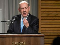 Netanyahu asegura que el compromiso de EU desde Jimmy Carter era no dictar términos de paz en Israel ante la ONU. AFP / J. Guez