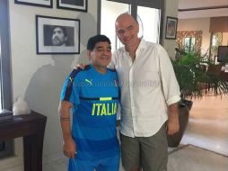 Maradona afirma que 'fue un placer' recibir al dirigente en su casa. FACEBOOK / @DiegoMaradonaOficial