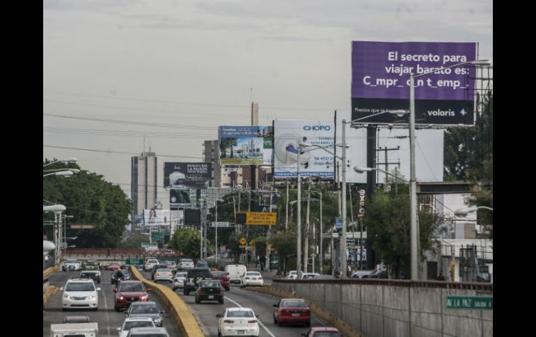 El Nuevo Reglamento de Anuncios para Guadalajara también limita la instalación de espectaculares en el Centro Histórico. EL INFORMADOR / ARCHIVO