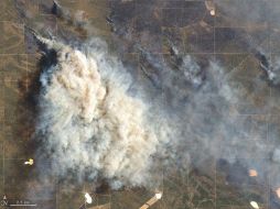 El incendio se registra en la provincia de La Pampa, autoridades dicen que las llamas están controladas. TWITTER / @NASAEarth