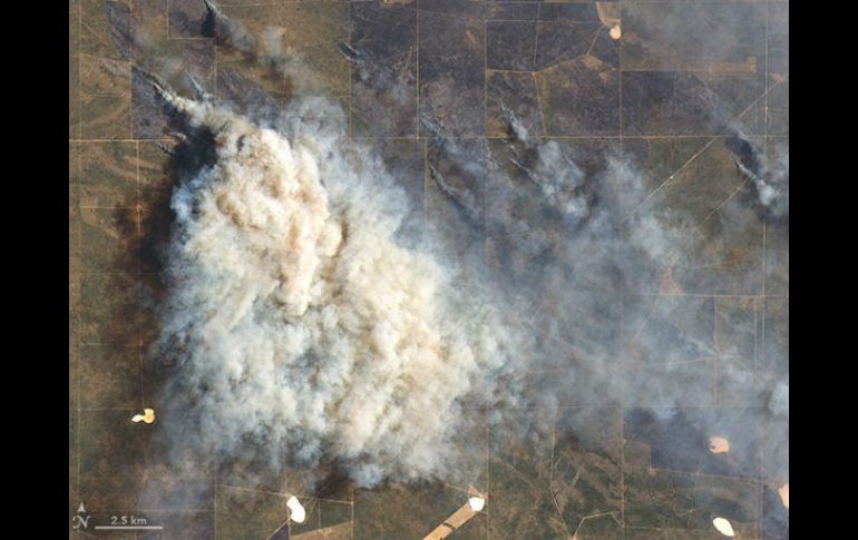 El incendio se registra en la provincia de La Pampa, autoridades dicen que las llamas están controladas. TWITTER / @NASAEarth