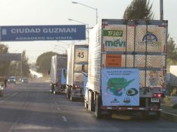 La falta de una firma impide a los camiones transportadores cruzar la frontera. EL INFORMADOR / P. Franco