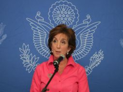 Roberta Jacobson ofrece una declaración durante la investidura del presidente de los Estados Unidos, Donald Trump. EFE / A. Cruz