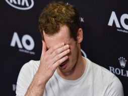 Andy Murray durante la conferencia de prensa que se celebró tras el partido. AFP / P. Crock