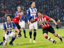 El sinaloense celebra el tanto de la victoria para los Granjeros. TWITTER / @PSV