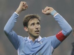 Lucas Biglia celebra el 2-0 a favor de la Lazio. AP / L. Bruno