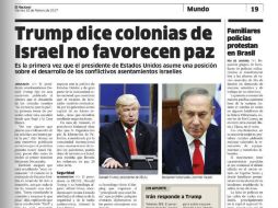 La edición del viernes mostraba la foto de Baldwin junto con una del primer ministro israelí, Benjamin Netanyahu. AP / ARCHIVO