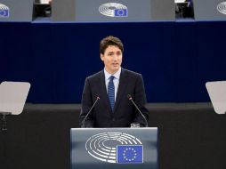 Trudeau subrayó que 'la Unión Europea es un logro de gran importancia, un modelo sin precedentes de cooperación pacífica'. AFP / F. Florin