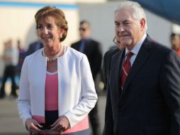 Tillerson llegó al Aeropuerto Internacional de la Ciudad de México, donde fue recibido por la embajadora Roberta Jacobson. AFP / C. Barria