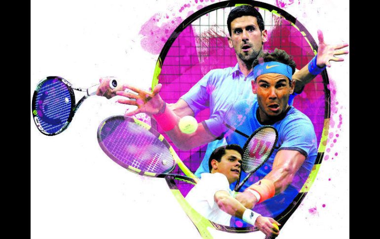 Djokovic, Nadal y Raonic, los tres primeros sembrados en el torneo. EL INFORMADOR / J. López