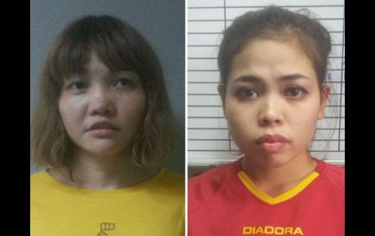 Las acusadas fueron detenidas el 13 de febrero poco después de asaltar a la víctima en el aeropuerto de Kuala Lumpur. AFP / Royal Malaysian Police