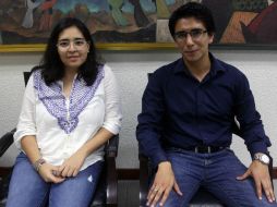 Jaqueline Meléndez y Luis Maravilla, miembros de T-Chán, promueven las vivienda sustentable. EL INFORMADOR / M. Vargas