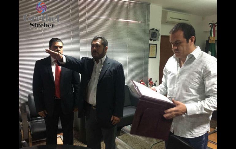 El nuevo titular de la Secretaría General, Samuel Sotelo, agradeció a Cuauhtémoc Blanco la confianza depositada. TWITTER / @Grethel_Streber