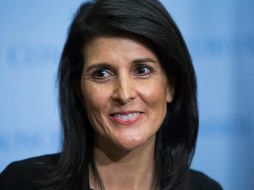 La representante en la ONU, Nikki Haley habló después de una sesión en el Consejo de Seguridad. AFP / E. Muñoz