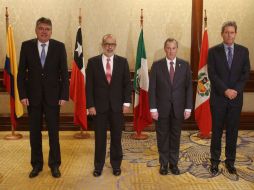 Los homólogos de José Antonio Meade de Perú, Colombia y Chile mostraron solidaridad a México. EFE / E. González