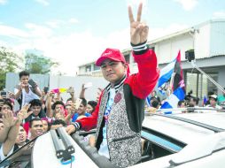 Héroe. A su llegada a su natal Nicaragua, 'Chocolatito' González tuvo un gran recibimiento de sus compatriotas. EFE / J. Torres