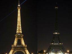 En París, la torre Eiffel se oscureció este año durante cinco minutos en presencia de campeones deportivos. EFE / E.Laurent