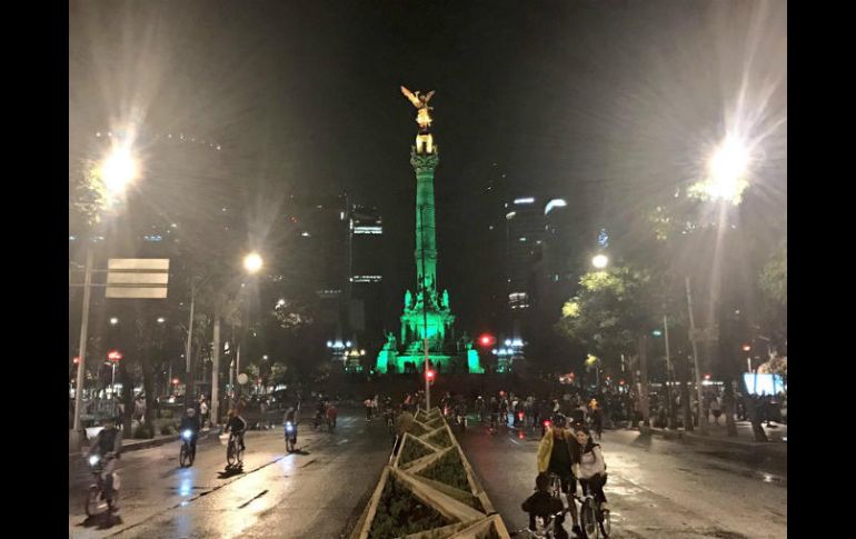 Entre los lugares más representativos destacaron el Ángel de la Independencia. TWITTER / @GobCDMX