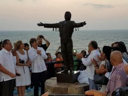 El monumento se encuentra en la entrada de la zona turística de Sinfonía del Mar. NTX / A. Covarrubias