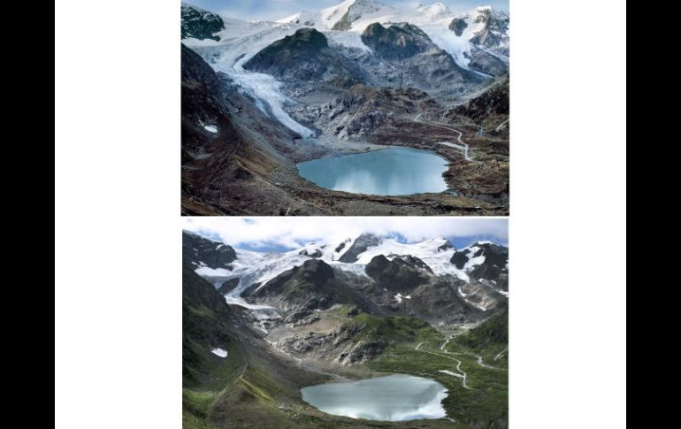 El glaciar Stein se ha encogido alrededor de 550 metros entre 2006 y 2015. AP / J. Balog