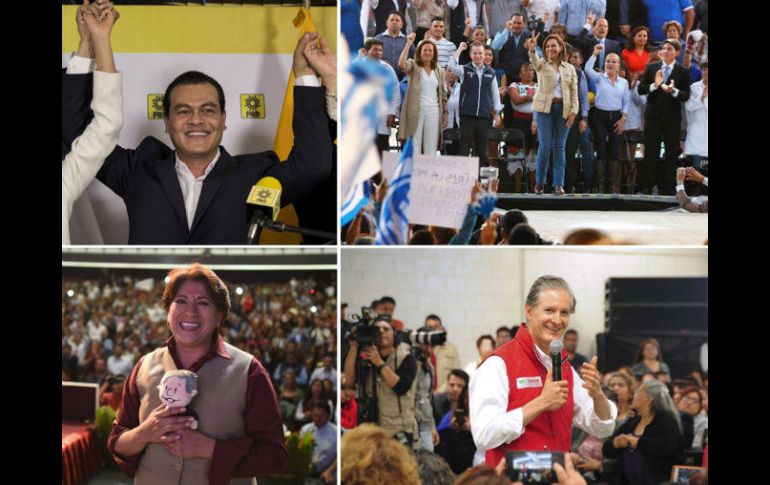 Juan Zepeda Hernández (PRD), Josefina Vázquez Mota (PAN), Delfina Gómez Álvarez (Morena) y Alfredo del Mazo (PRI). EFE / PAN / PRD /Morena / PRI