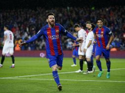 Leo Messi se convirtió en protagonista del Barcelona-Sevilla, que al primer tiempo terminó 3-0. AP / M. Fernández