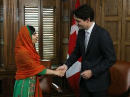 Trudeau destacó la fortaleza y bravura de Malala contra la opresión. AFP / L. Hagberg