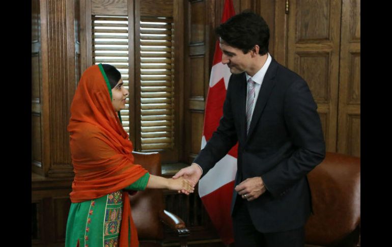 Trudeau destacó la fortaleza y bravura de Malala contra la opresión. AFP / L. Hagberg