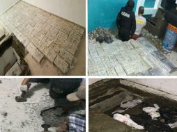 El dinero estaba oculto en compartimentos practicados en el suelo de dos viviendas de Guayaquil. TWITTER / @PoliciaEcuador