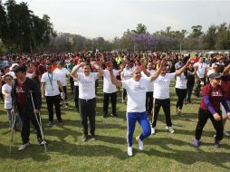 Las personas de la tercera edad pueden hacer ejercicio levantando los brazos de manera uniforme y auxiliados de un bastón o cuerdas. EL INFORMADOR / ARCHIVO