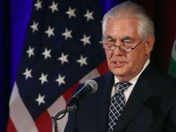 Tillerson compareció ante la prensa en el Departamento de Estado para hablar sobre el pacto alcanzado en el mandato de Obama. AFP / M. Wilson