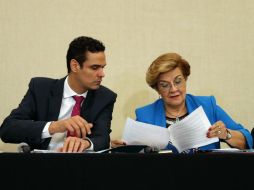 Paulo Abrão y Esmeralda Arosemena, miembros de la CIDH, durante su segunda visita oficial a México. SUN / V. Rosas