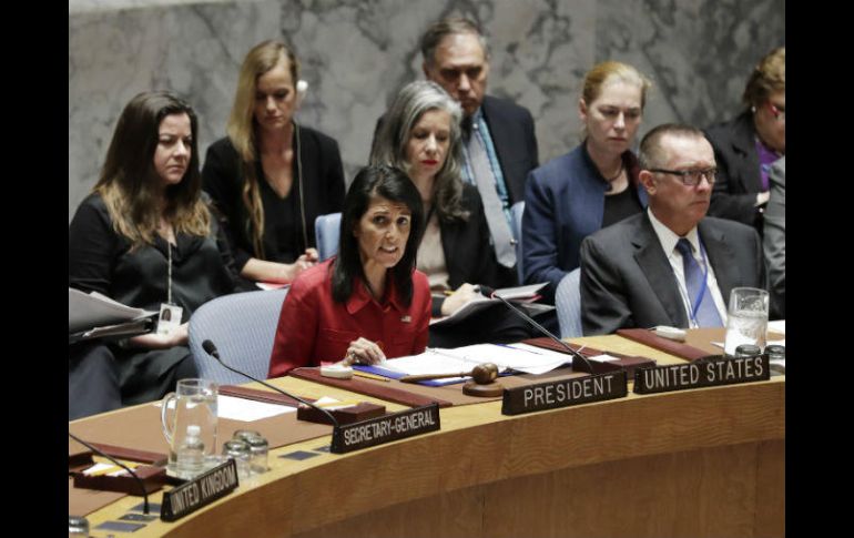 Haley dijo que Estados Unidos trabaja con China para presionar a Corea del Norte en relación a pruebas nucleares. ESPECIAL / XINHUA