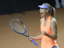 Nerviosa al principio del choque, Sharapova fue poco a poco tomando el ritmo al partido. AFP / T. Kienzle