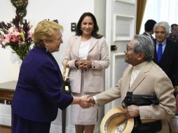 Michelle Bachelet recibió aArmando Manzanero en el Palacio de La Moneda. NTX / Presidencia de Chile