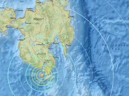 Su epicentro se situó unos 26 kilómetros al suroeste de Balangonan; podría verse afectados Indonesia y Filipinas. ESPECIAL / earthquake.usgs.gov