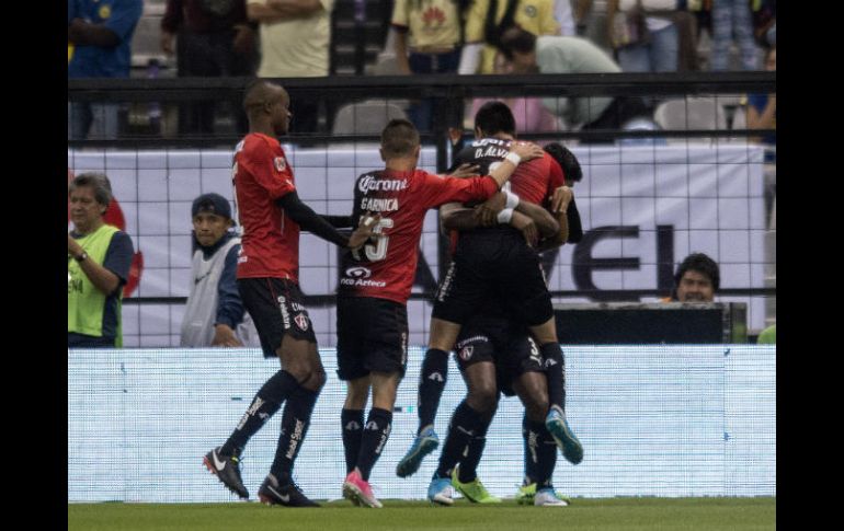 Jugadores del Atlas celebran su triunfo ante América. MEXSPORT / V. León