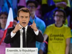 Emmanuel Macron es candidato del movimiento En Marche!, identificado como centrista. AFP / E. Feberberg