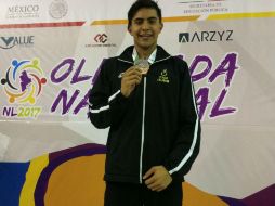 Edgar Herrera logró la plata en los 50 metros libres para darle a Jalisco su séptima medalla del Campeonato Nacional Juvenil. TWITTER / @codejalisco