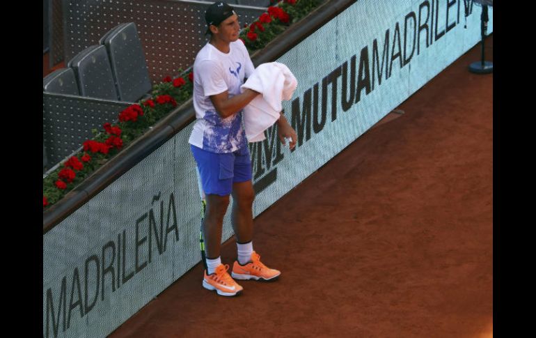 El tenista entrena, de cara al Masters 1000 que dará inicio este domingo en las instalaciones de la Caja Mágica. EFE / S. Barrenechea