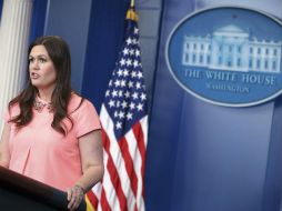 Sarah Huckabee Sanders, vocera presidencial de la Casa Blanca, en rueda de prensa, calificó la situación venezolana de deplorable. AP / A. Harnik