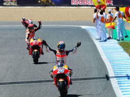 Pedrosa consigue su tercer Gran Premio de España, marcando un tiempo de 45:26.827. AFP / C. Quicler