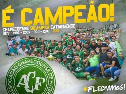 El 'Chape' ganó el campeonato también en el 2016. TWITTER / @Chapecoensereal