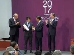 Nuño acompaña al Presidente en la entrega de la Presea ''Lázaro Cárdenas'' 2017. TWITTER / @PresidenciaMX